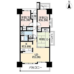 シティコート下連雀3号棟 3LDKの間取図画像