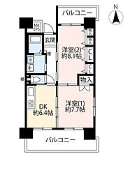 URひばりが丘パークヒルズ 5階2DKの間取り