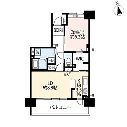 UR都市機構ひばりが丘パークヒルズ5-1号棟 1LDKの間取図画像