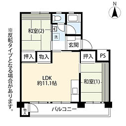 UR藤の台 5階2LDKの間取り