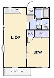 ハイツみのり 1LDKの間取図画像