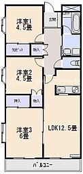 セントラルビラ吉田 3LDKの間取図画像