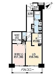 UR都市機構プロムナード本牧3号棟 1LDKの間取図画像
