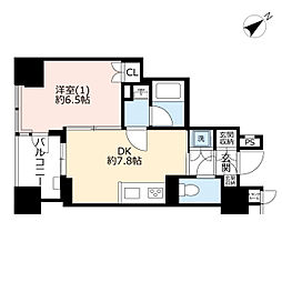 横浜ヴェールタワー 1DKの間取図画像