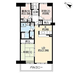 UR都市機構湘南ライフタウンパークサイド駒寄3号 2LDKの間取図画像