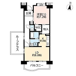 URプラザシティ相模大野 10階1LDKの間取り