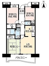 UR都市機構コンフォール平塚2号棟 3LDKの間取図画像