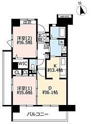 UR都市機構コンフォール茅ヶ崎浜見平14-3号棟 1LDKの間取図画像