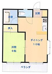 ハイネス成輪 1LDKの間取図画像