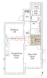 プリンチペッサ御殿山 2LDKの間取図画像