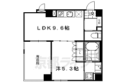 リーガル京都四条烏丸2 1階1DKの間取り