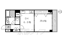 グリーンハウス七条 2階1DKの間取り
