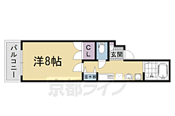 ル・バン 2階1Kの間取り