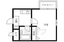 阪急京都本線 大宮駅 徒歩5分の賃貸マンション 4階1Kの間取り