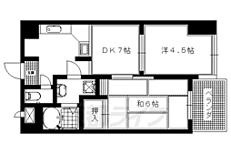 コスモハイツＯＮＯ 4階2DKの間取り