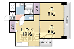 ハミング西浦 5階2LDKの間取り