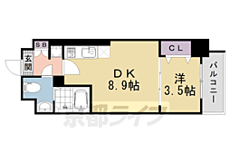 阪急京都本線 西京極駅 徒歩10分の賃貸マンション 3階1LDKの間取り