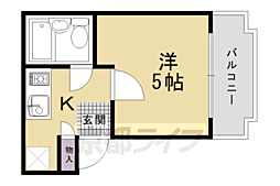 阪急京都本線 西院駅 徒歩3分の賃貸マンション 3階ワンルームの間取り