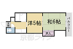 阪急京都本線 西京極駅 徒歩13分の賃貸マンション 3階2Kの間取り