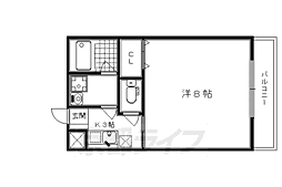 庵・光洋 3階1Kの間取り