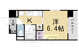 ＬＵＸＥＮＡ　ＫＩＹＯＭＩＺＵ−ＧＯＪＯ 1階1Kの間取り