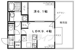 サンシャイン朱雀　Ａ棟 1階1LDKの間取り