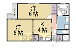 フォレスタ伏見 1階2Kの間取り