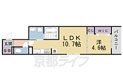 Ｄ−ＲＯＯＭ丹波橋 3階1LDKの間取り
