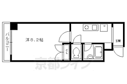 阪急京都本線 西院駅 徒歩15分の賃貸アパート 4階1Kの間取り