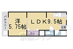 夢ゾン鴨川 4階1LDKの間取り