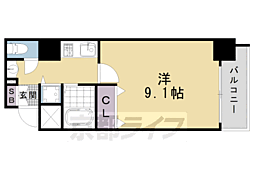アクアプレイス京都御所ノ内 3階1Kの間取り