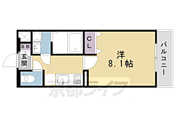 アドバンス京都アリビオ 5階1Kの間取り
