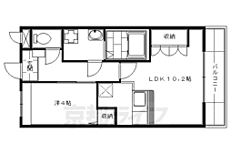 プラントフィールドII 2階1LDKの間取り