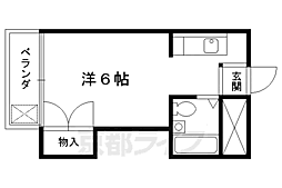 グラシィオ中久世 4階1Kの間取り