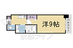 京都地下鉄東西線 太秦天神川駅 徒歩6分の賃貸マンション 5階1Kの間取り