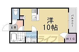 阪急嵐山線 松尾大社駅 徒歩10分の賃貸アパート 1階ワンルームの間取り