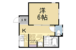 阪急京都本線 大宮駅 徒歩9分の賃貸マンション 3階1Kの間取り