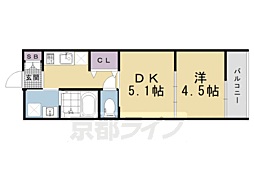 アドバンス京都リエートI 1DKの間取図画像