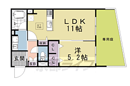 シャーメゾン　マーサ東山 1階1LDKの間取り