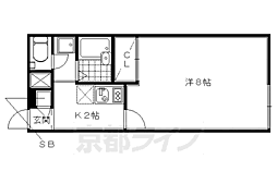 レオパレス久世大築 1階1Kの間取り