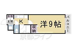 ロイヤルビーブル 2階1Kの間取り