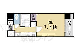 エグゼレジデンス羅城門 3階1Kの間取り