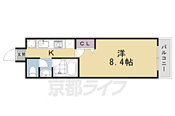 阪急京都本線 西京極駅 徒歩12分の賃貸マンション 3階1Kの間取り