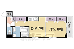 阪急嵐山線 松尾大社駅 徒歩22分の賃貸アパート 1階1DKの間取り