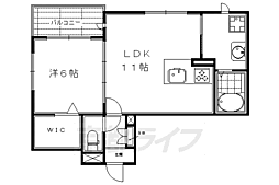 京洛舎　東山三条 2階1LDKの間取り