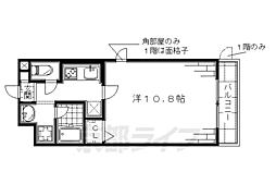 ルミナス都 2階1Kの間取り