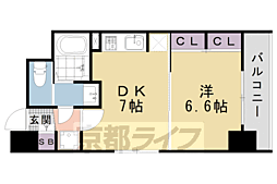 エステムプラザ京都御所ノ内レギア 1DKの間取図画像