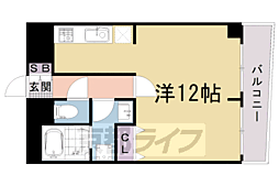 阪急京都本線 西院駅 徒歩4分の賃貸マンション 3階1Kの間取り