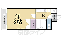 サンヴェール七条 2階1Kの間取り