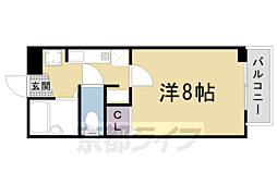 JR山陰本線 太秦駅 徒歩1分の賃貸マンション 3階1Kの間取り